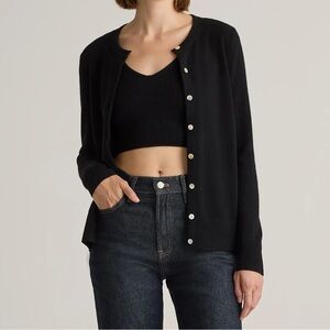 Quince Black 100% Cashmere Cardigan